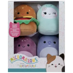 Squishmallows Knuffel Pluche Micromallows - Carl, Yollie, Javari, Tudor, 4-pack