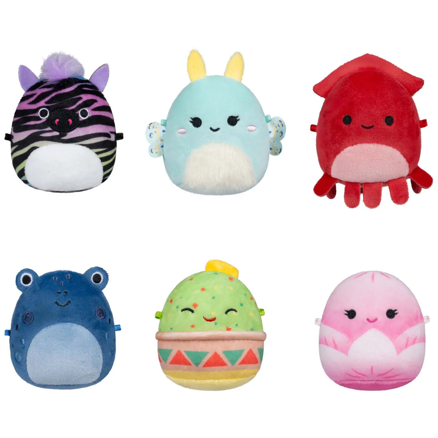 Squishmallows Knuffel Pluche Micromallows - Elin, Altman, Gideon, Agnolo, Safiyah, Connie, 6-Pack