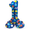 Staande Folieballon Colorful Dots Cijfer 1 - 72cm