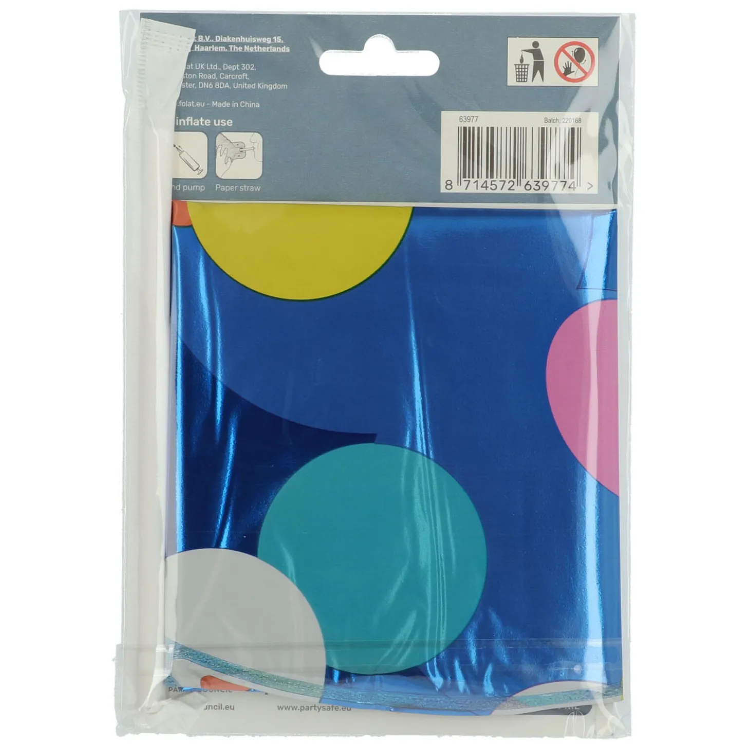 Staande Folieballon Colorful Dots Cijfer 7 - 72cm