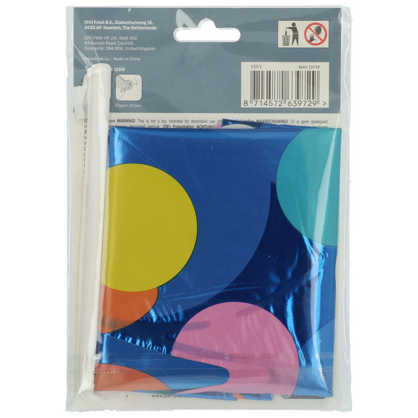 Staande Folieballon Colorful Dots Cijfer 2 - 72cm
