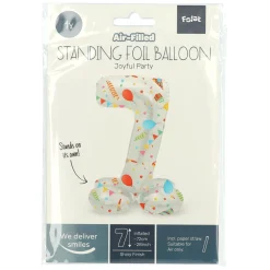 Staande Folieballon Joyful Party Cijfer 7 -72cm