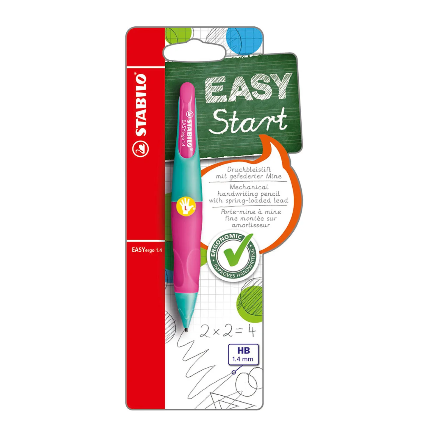 STABILO EASYergo 1.4 - Ergonomisch Vulpotlood - Linkshandig - Neon Roze