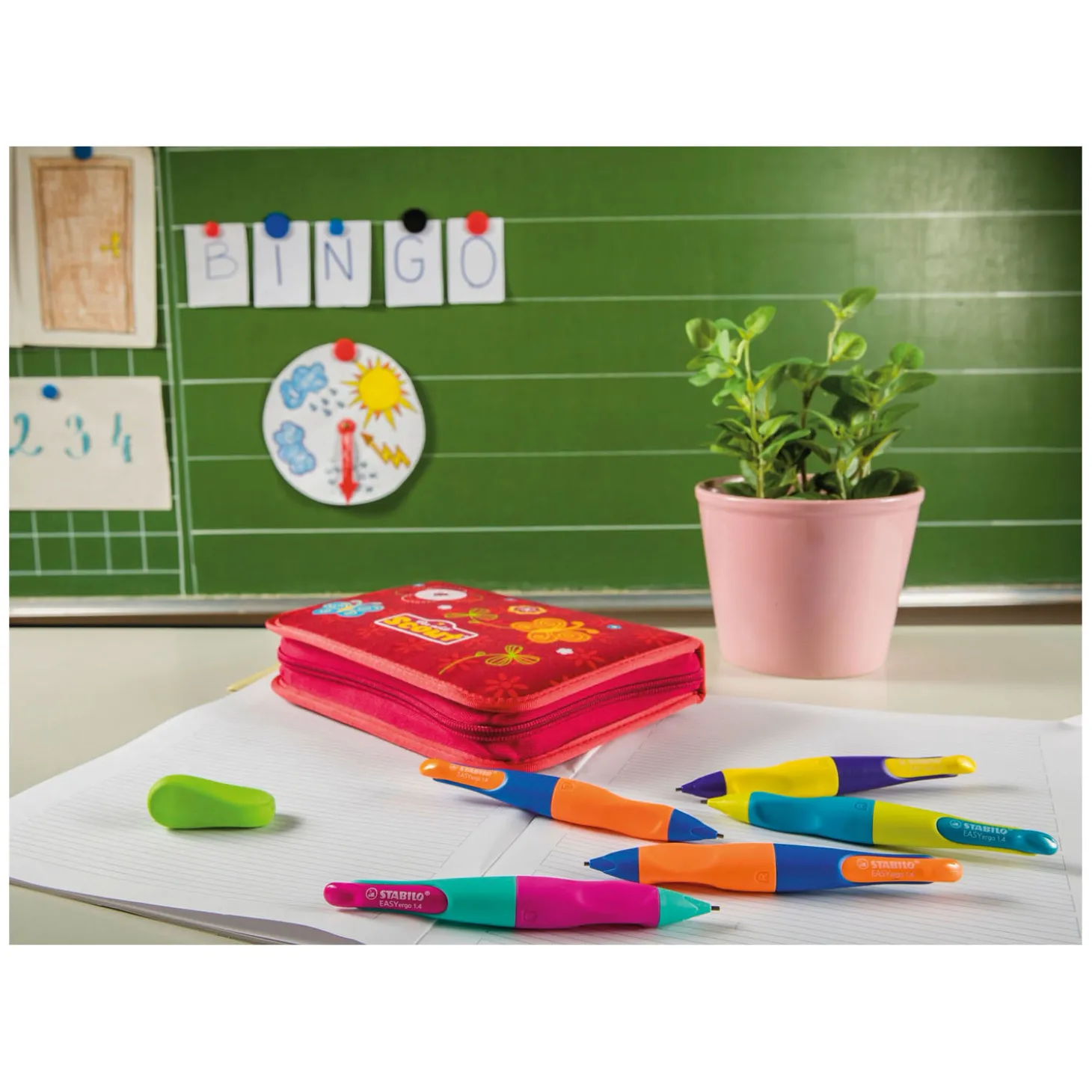 STABILO EASYergo 1.4 - Ergonomisch Vulpotlood - Linkshandig - Neon Roze