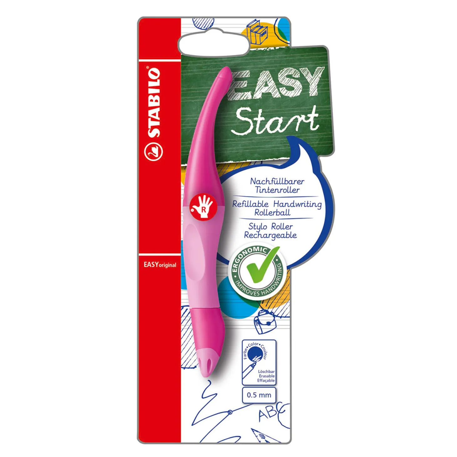 STABILO EASYoriginal - Ergonomische Rollerball - Rechtshandig - Roze