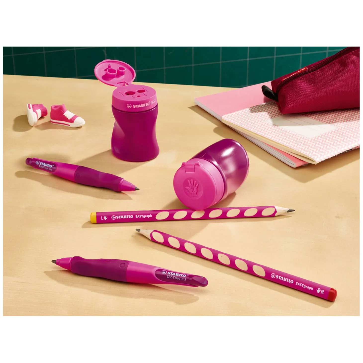 STABILO EASYsharpener - 3 in 1 Puntenslijper - Links - Roze