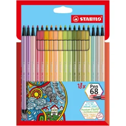 STABILO Pen 68 - Viltstift - Set Met 18 Stuks