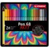 STABILO Pen 68 - Viltstift - Metalen Doos Met 20 Stuks
