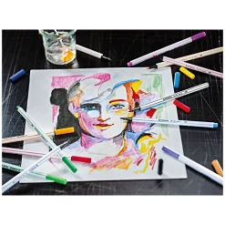 STABILO Pen 68 Brush - Viltstift - ARTY - Metalen Set 30 Stuks