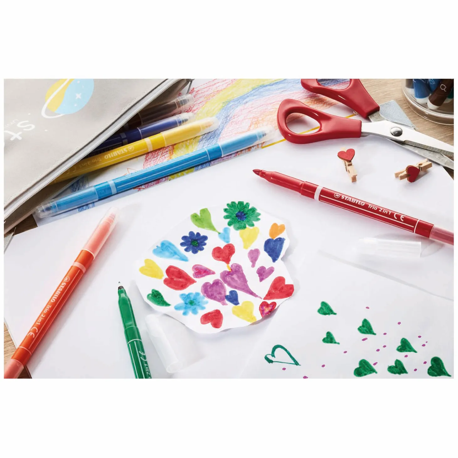 STABILO Trio 2 in 1 - Viltstift En Fineliner In Een - Set 10 Stuks