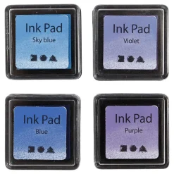 Stempelinkt Blauw Tinten/Paars, 4st.