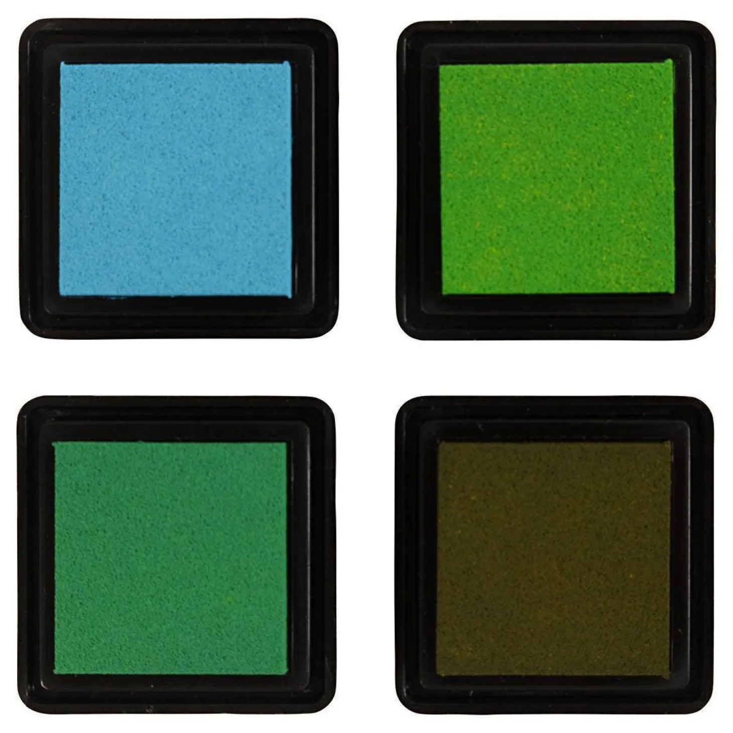 Stempelinkt Groen Tinten/Olijf/Aqua, 4st.