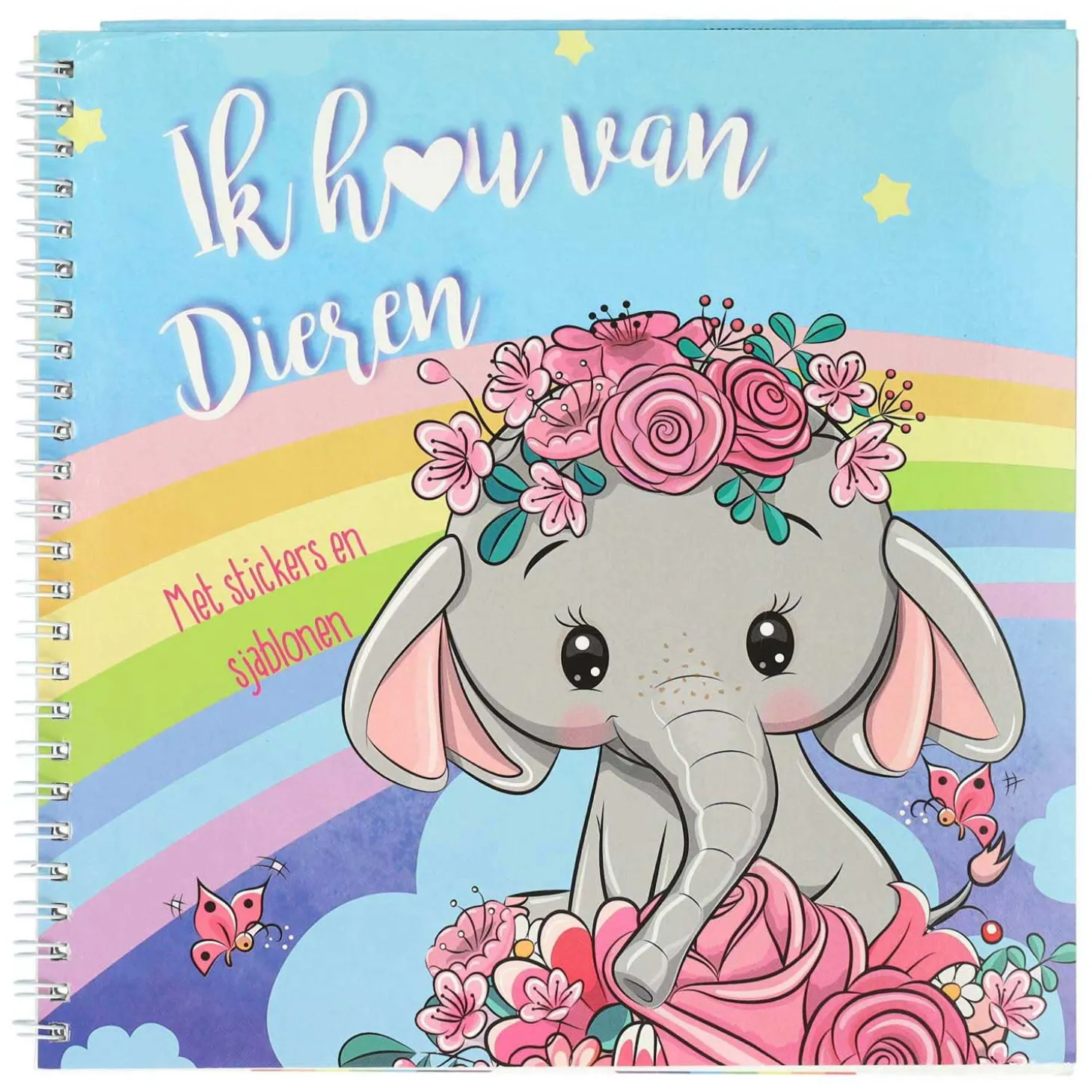 Sticker- en Sjablonenboek Ik hou van Dieren