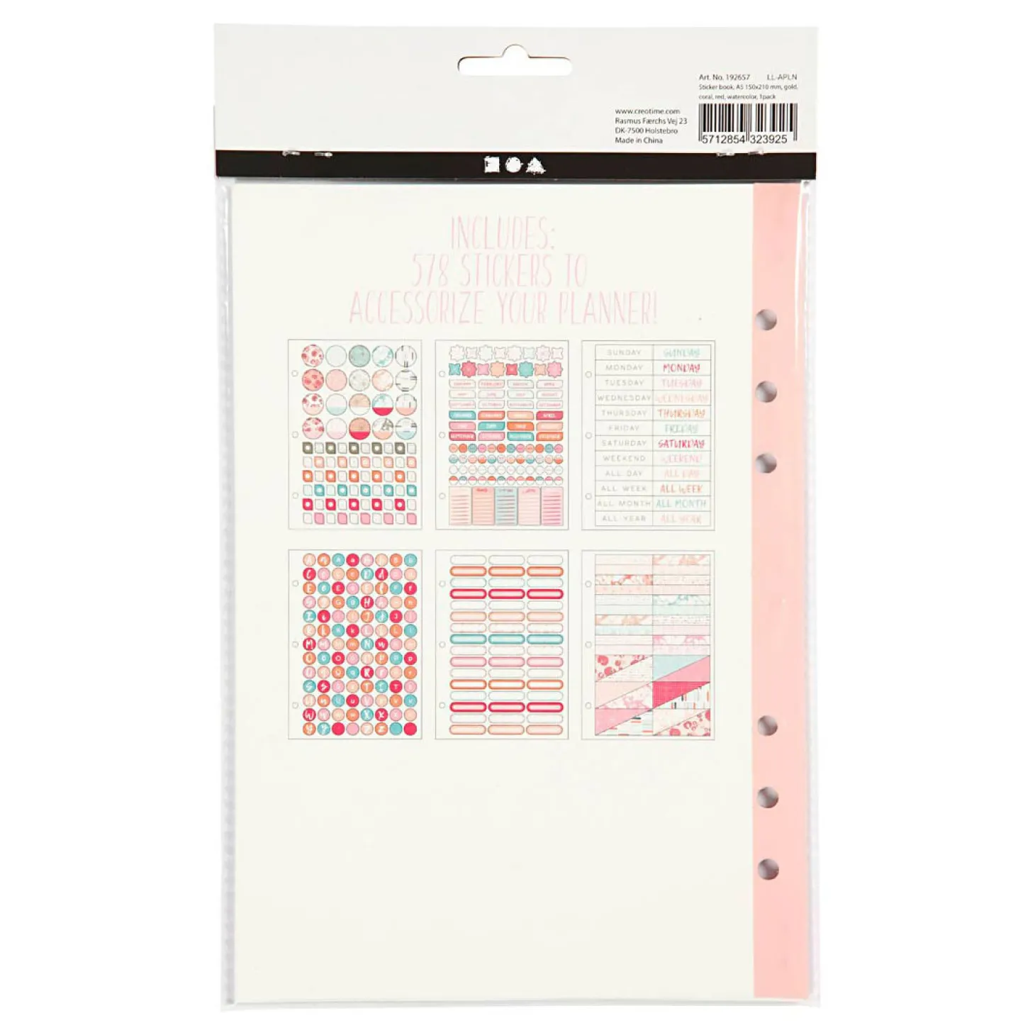 Stickerboek Aquarel A5 voor Planner, 578st.
