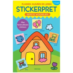 Stickerpret Eerste Woordjes Plakken, Kleuren en Leren (3-5j)