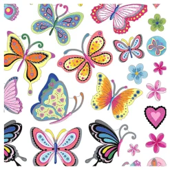 Stickers Bloemen en Vlinders, 1 Vel
