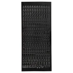 Stickers Kleine Hoofdletters Zwart, 1 Vel