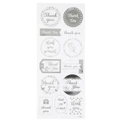 Stickers Zilver Thank You, 1 Vel