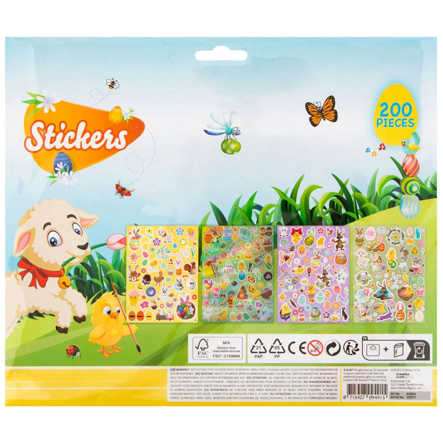 Stickerset Pasen, 4 vellen