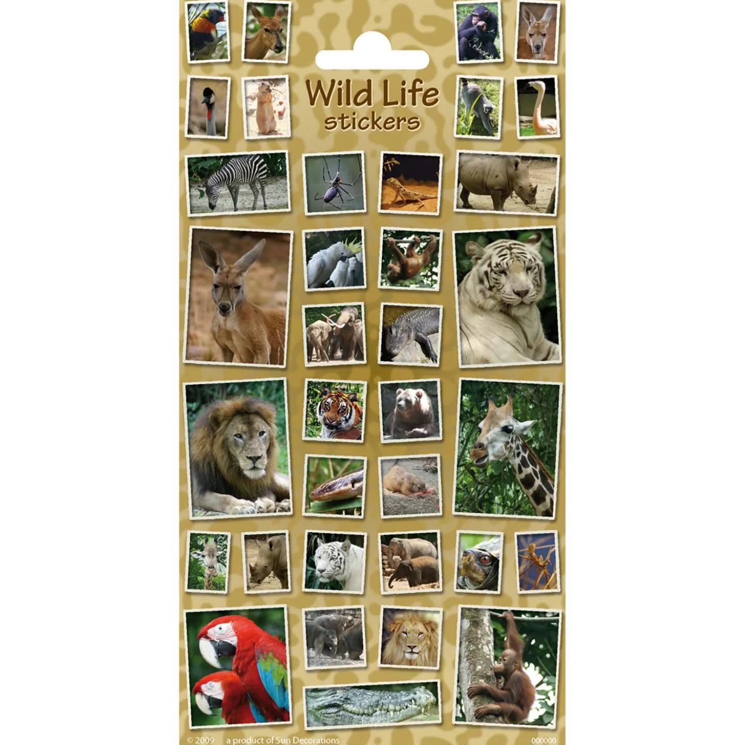 Stickervel Wilde Dieren