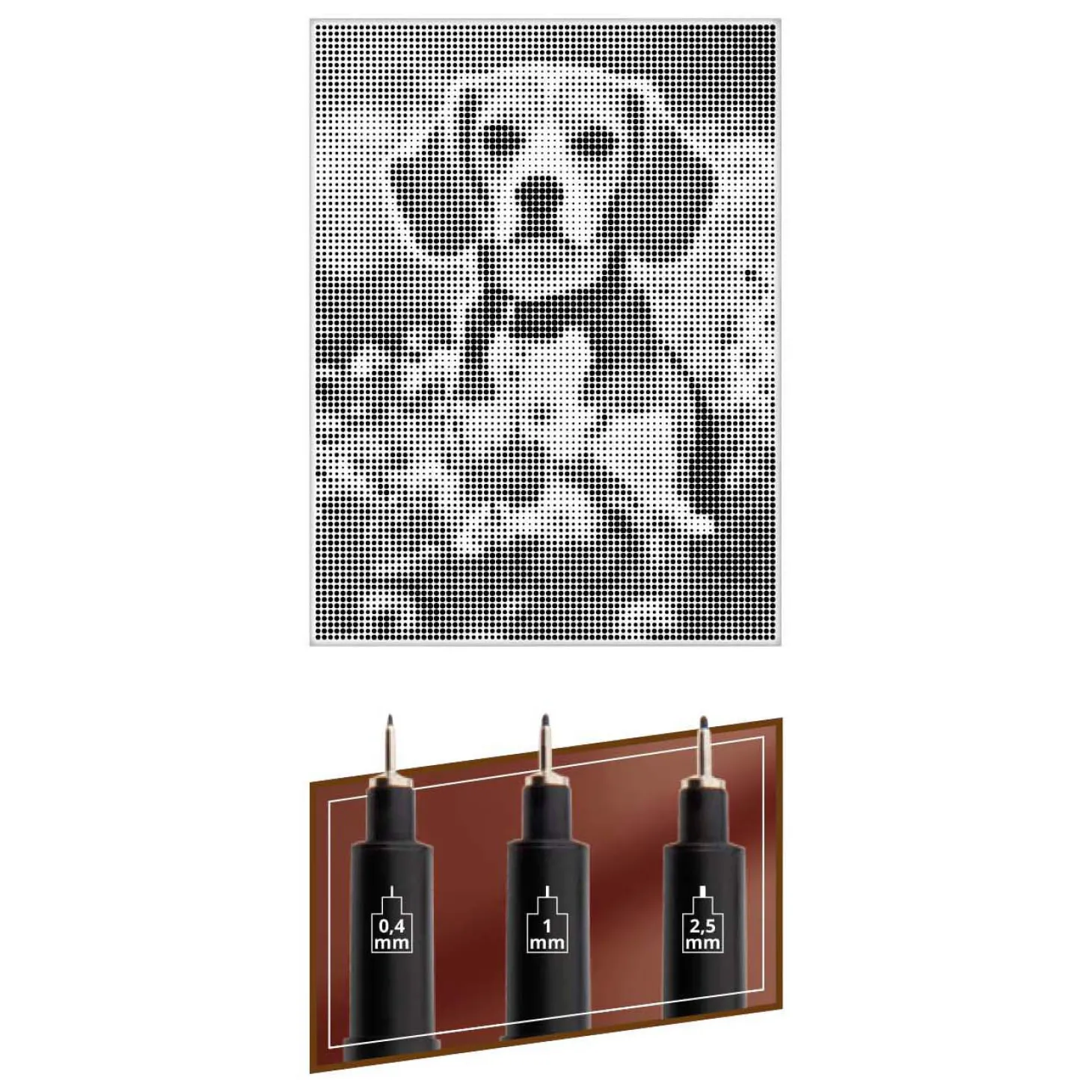 Stippenkunst op Doek Hond - 40 x 30 cm - incl. Fineliners