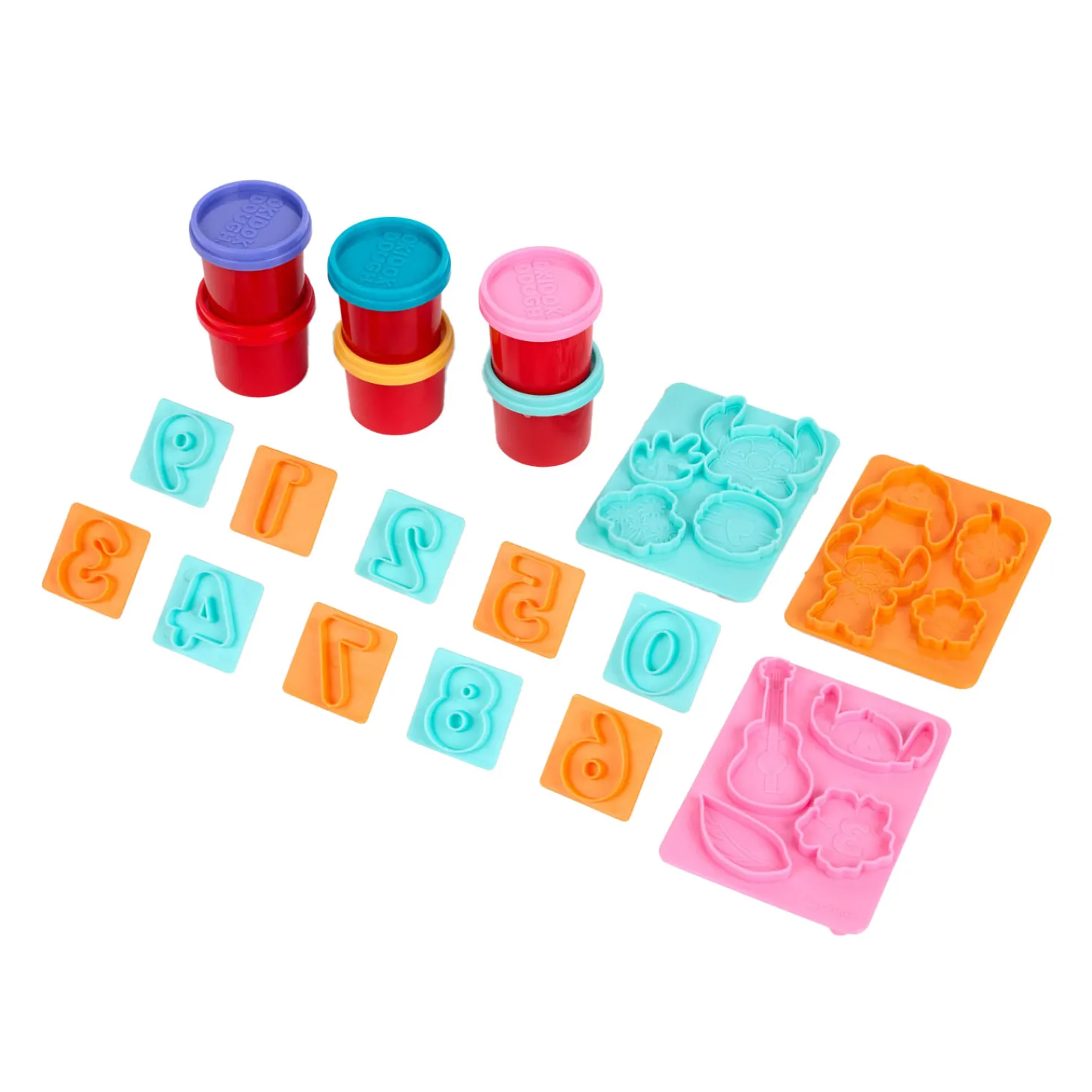 Stitch Kleiset met Cijfers - 6 Kleipotjes