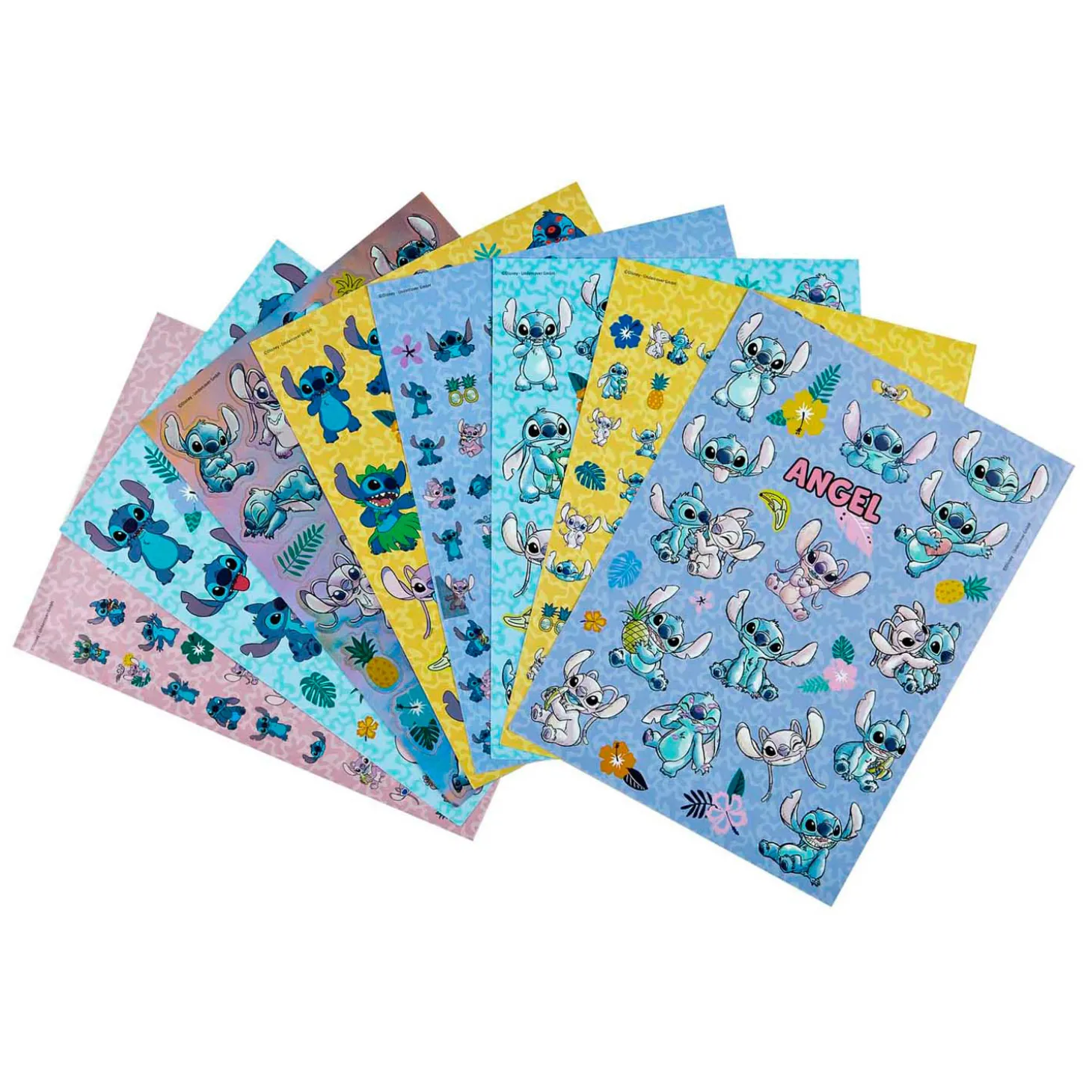 Stitch Stickervellen, 8st.