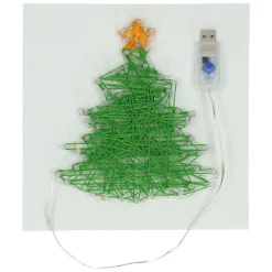 String Art Kerstboom met LED Lampjes