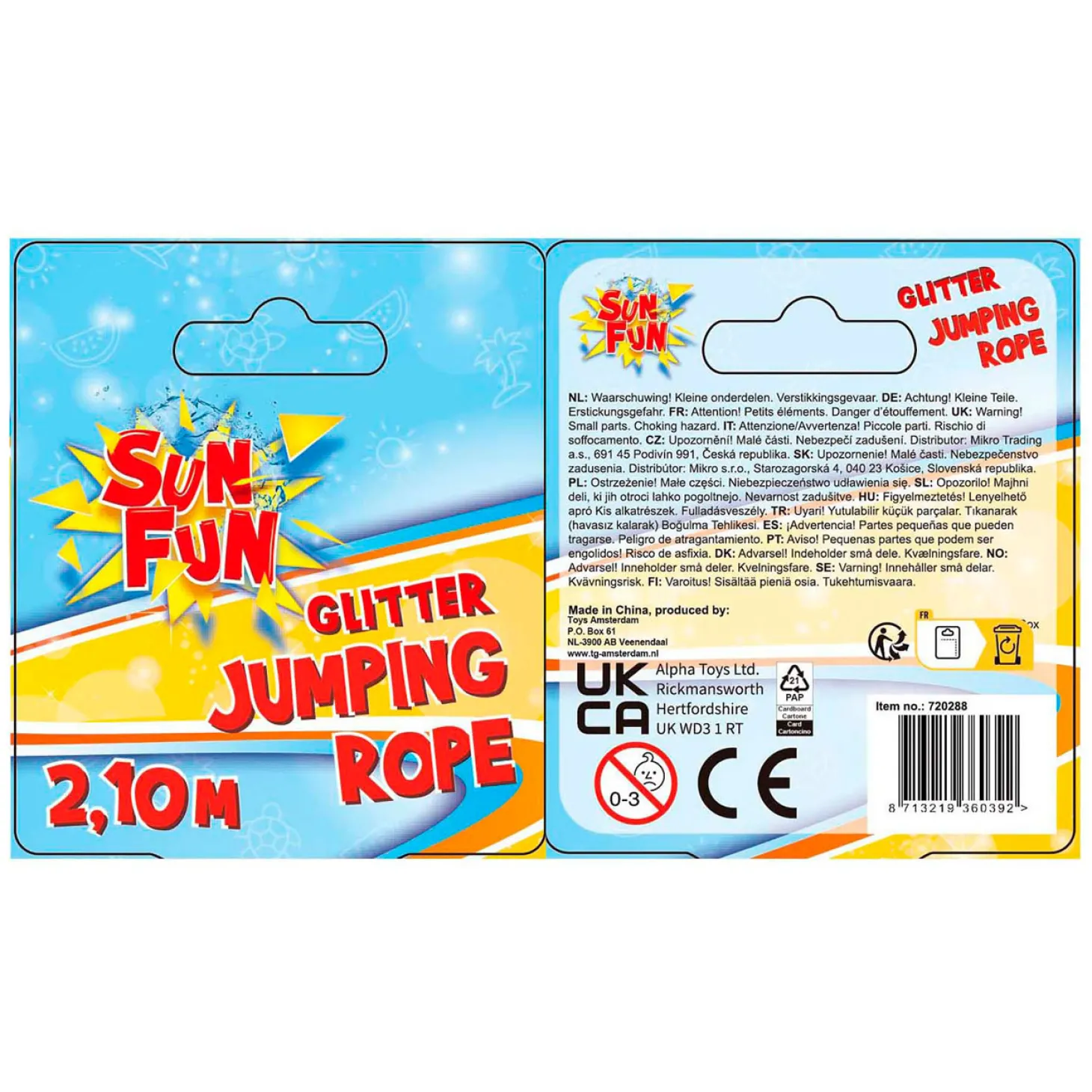 Sun Fun Glitter Springtouw, 2,10m