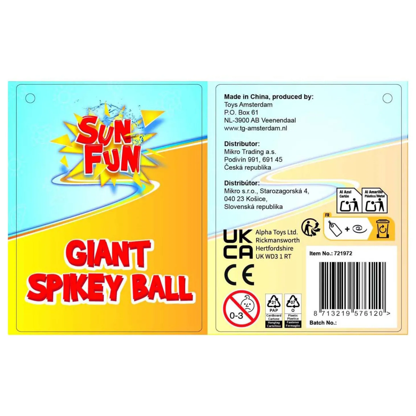 Sun Fun Regenboog Bal - 21cm