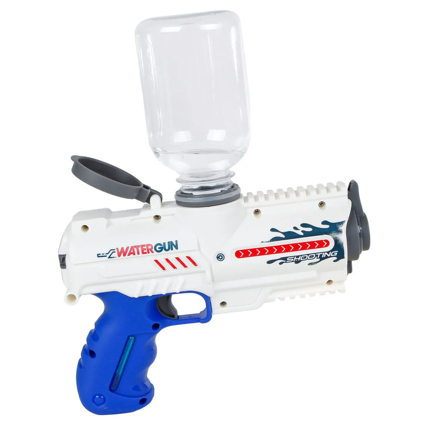 Sun Fun Waterpistool Elektrisch met Fles Wit/Blauw, 18cm