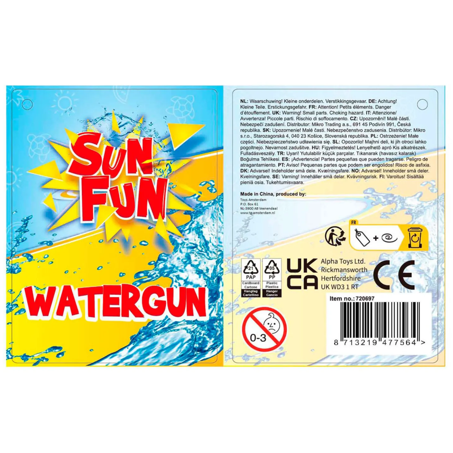 Sun Fun Waterpistool Transparant, 50cm