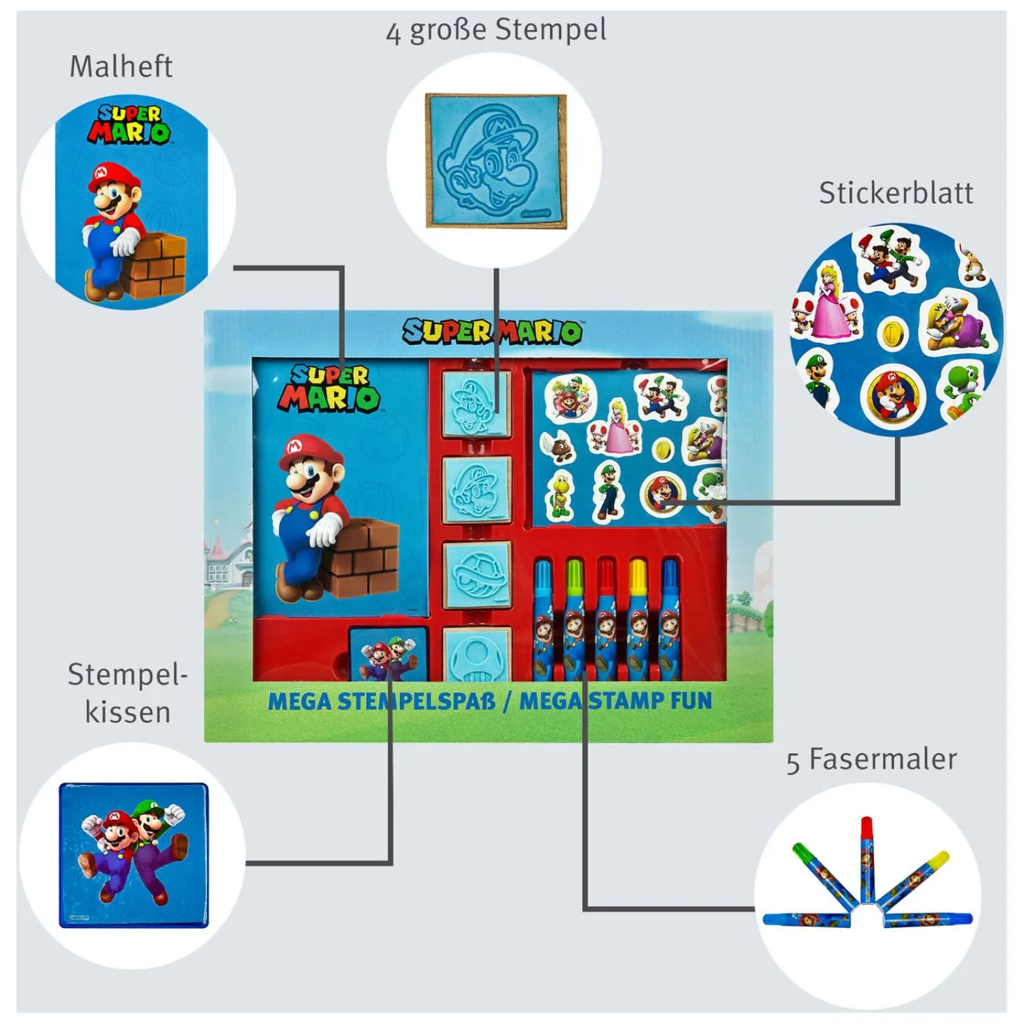 Super Mario Mega Stempelset