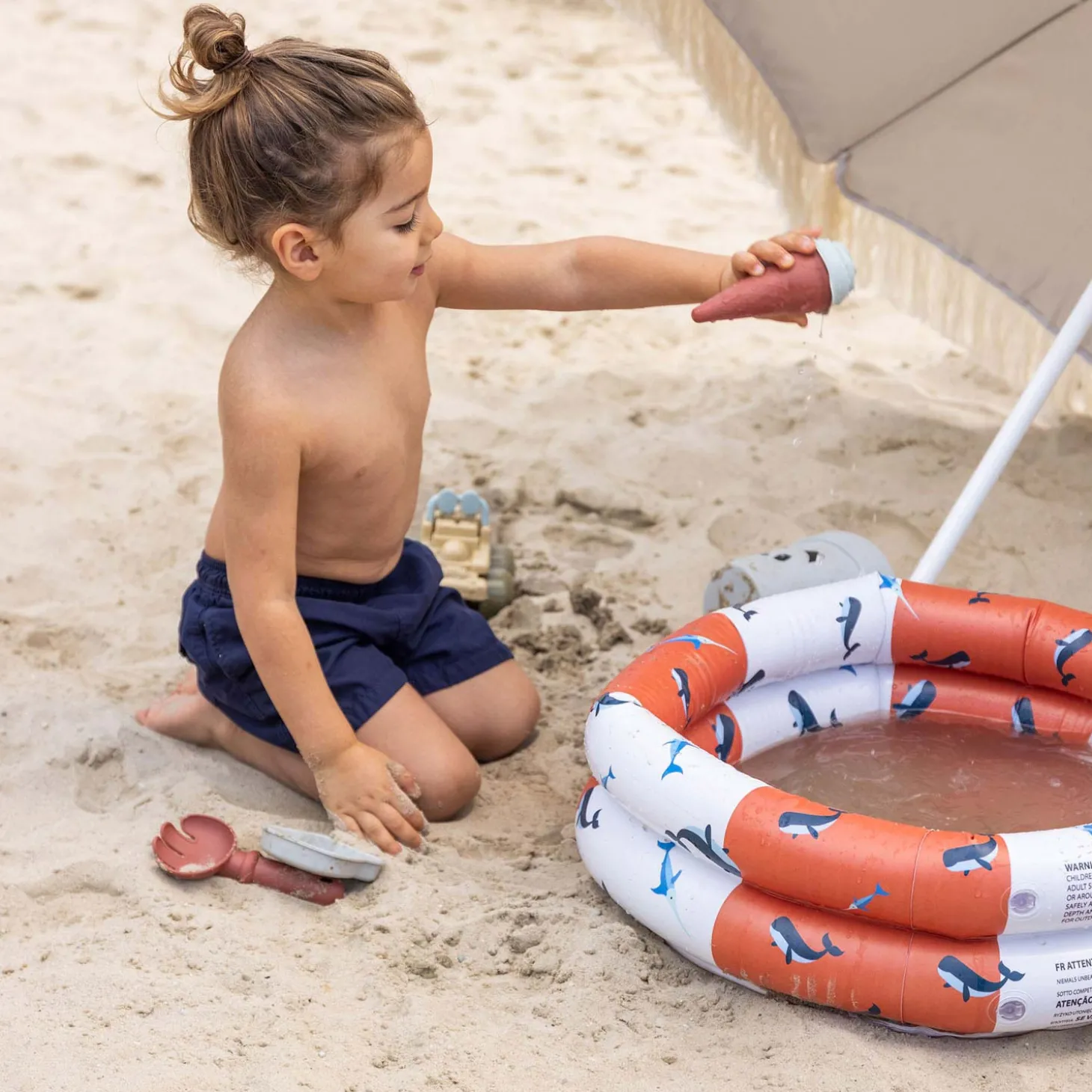 Swim Essentials Baby Zwembad Rood-Wit Walvis, 60cm