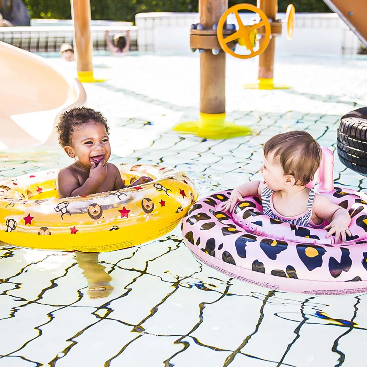 Swim Essentials Baby Zwemzitje Roze Luipaard, 0-1 jaar