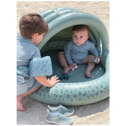 Swim Essentials Kinderzwembad met Zonnescherm Luipaard Groen