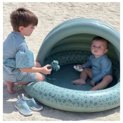Swim Essentials Kinderzwembad met Zonnescherm Luipaard Groen