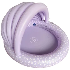 Swim Essentials Kinderzwembad met Zonnescherm Luipaard Lila