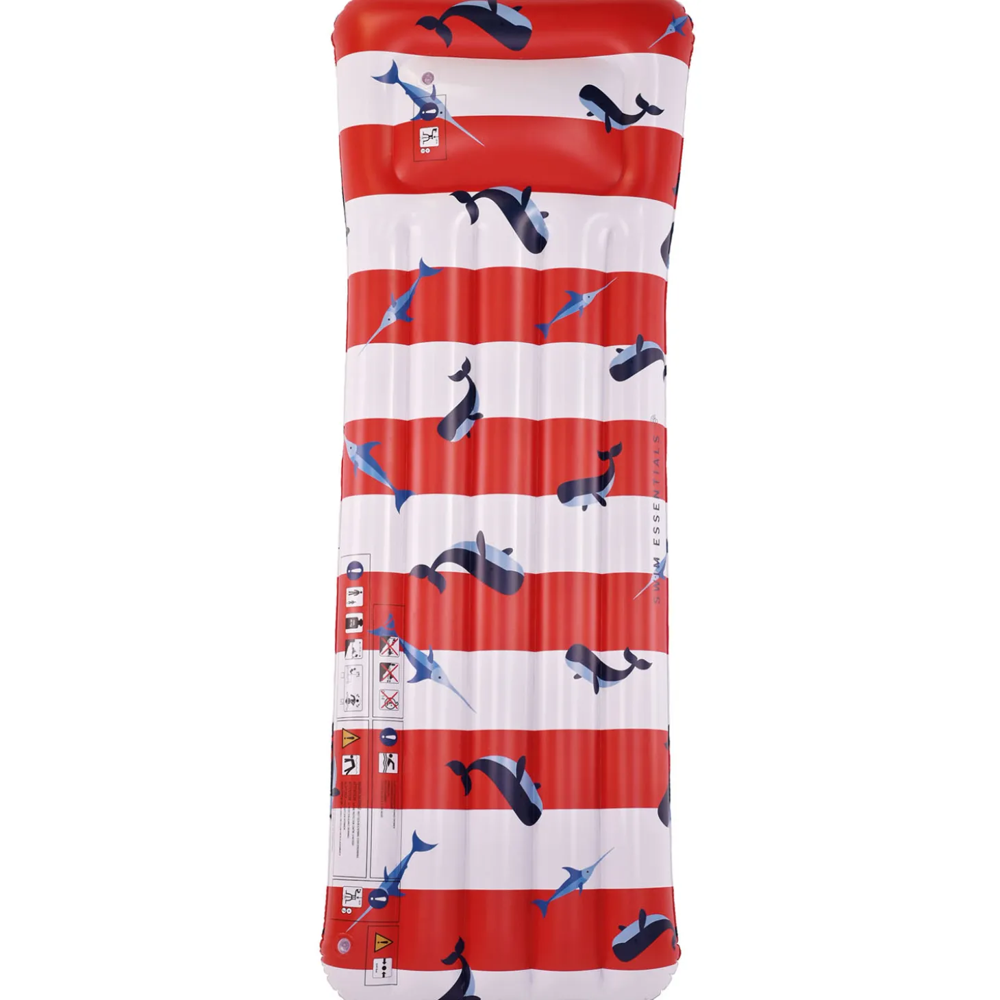 Swim Essentials Luxe Luchtbed Rood-Wit Walvis
