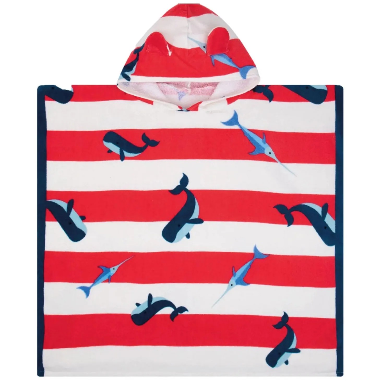 Swim Essentials Strandponcho Walvissenprint Rood/Wit