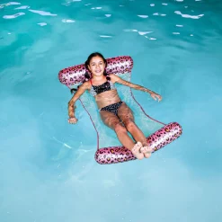Swim Essentials Waterhangmat Panterprint Roze, 116cm