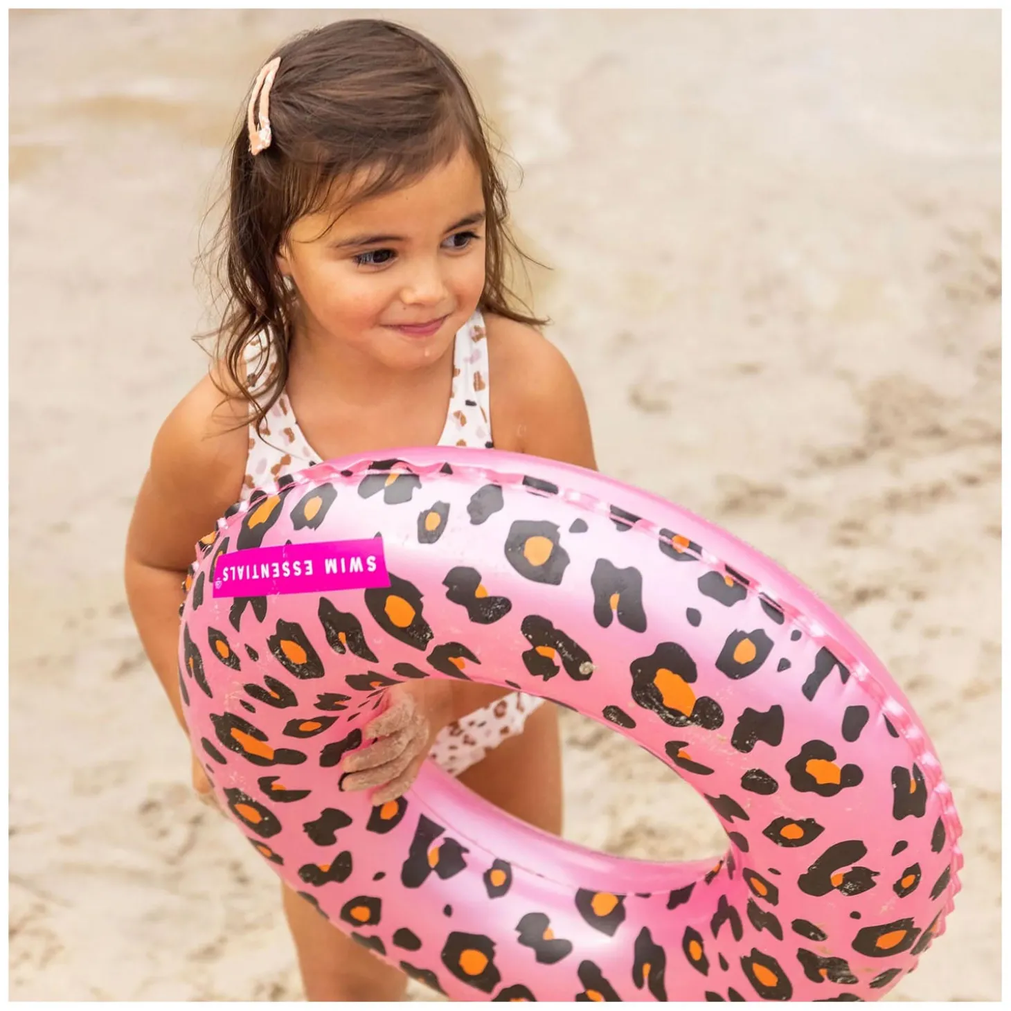 Swim Essentials Zwemring Rosé Goud Panterprint