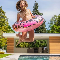 Swim Essentials Zwemring Panterprint Rose Goud, 90cm