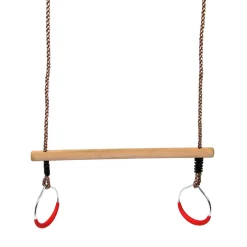 Swingking Trapeze Hout met Ringen, 58cm