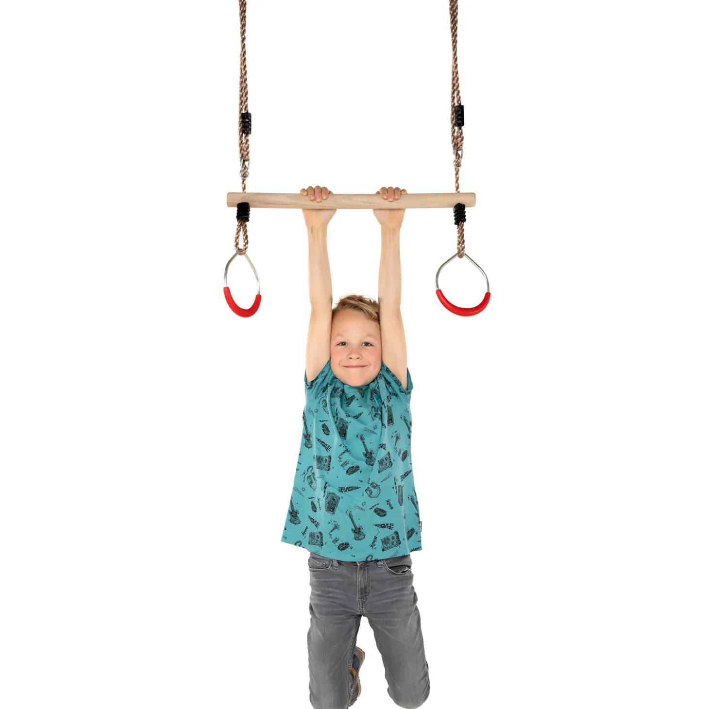 Swingking Trapeze Hout met Ringen, 58cm