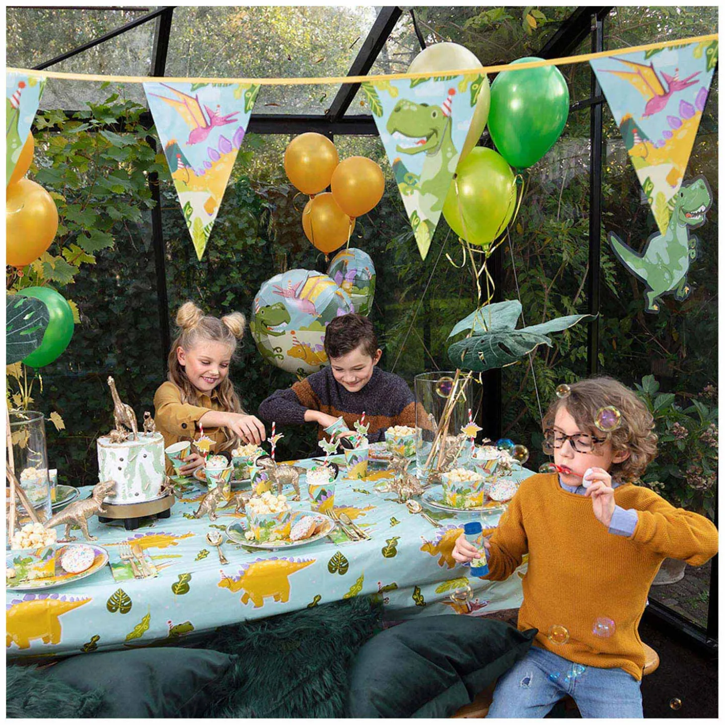 Tafelkleed Dino Party, 130x180cm
