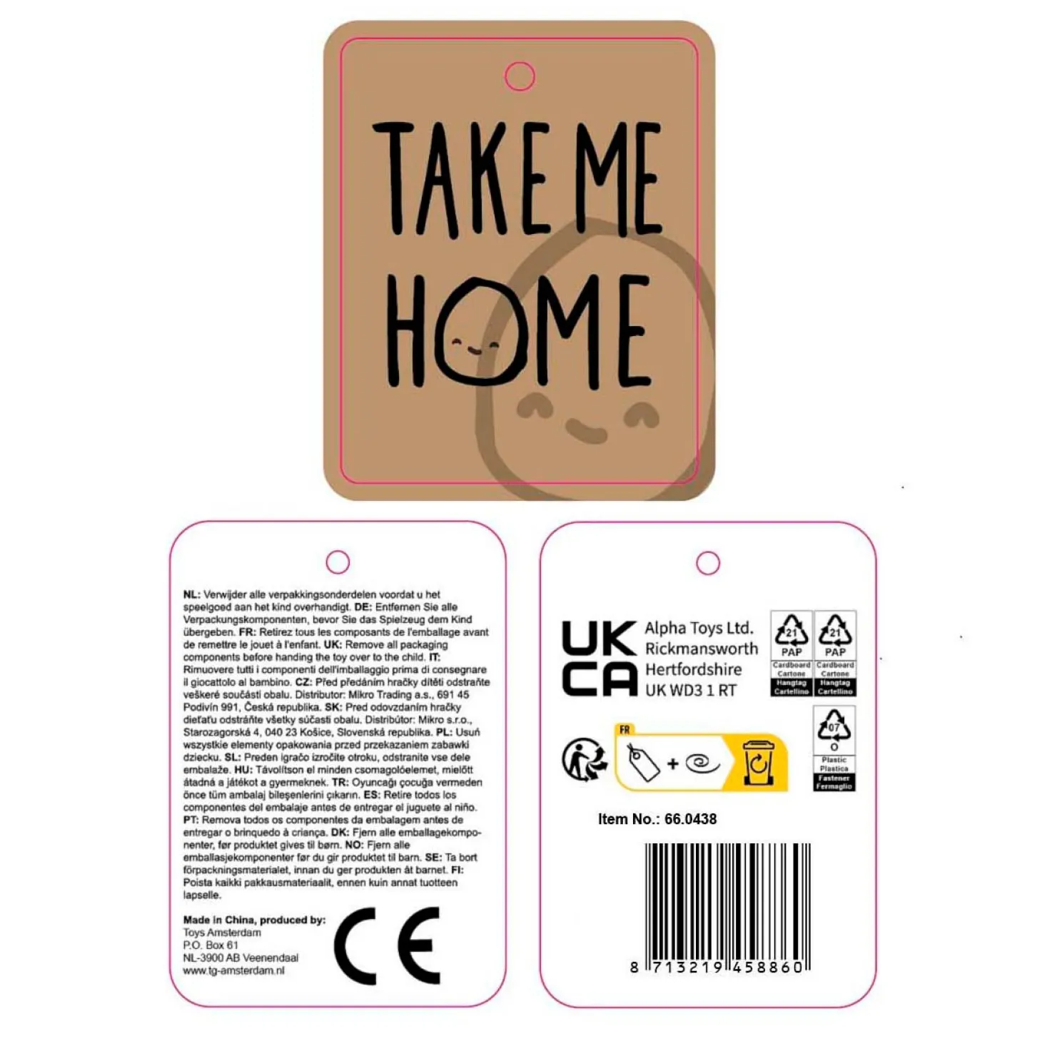 Take Me Home Eekhoorn Knuffel Pluche, 15cm