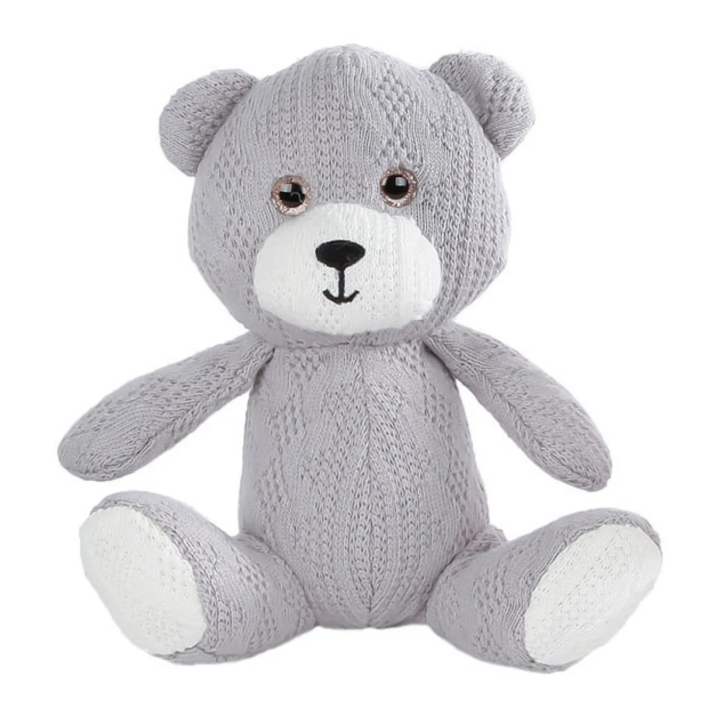 Take Me Home Knuffel Beer Pluche Gehaakt - Grijs, 14cm