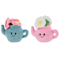 Take Me Home Knuffel Plant Pluche - Theepot met Bloemen, 18cm