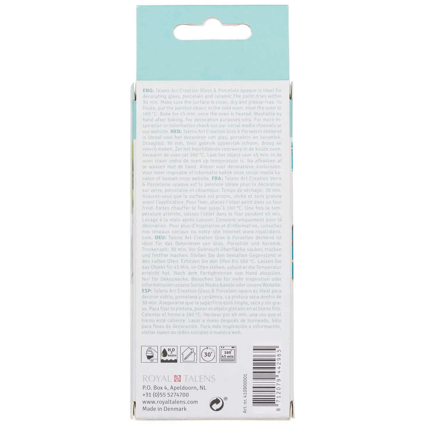 Talens Art Creat.Glas & Porselein Dekkend 4x30ml Groen Goud